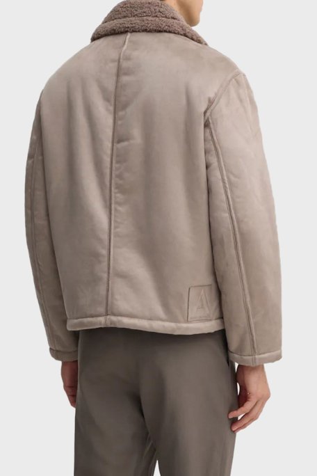 Armani Exchange Süet Logolu Regular Fit Mono Yaka Erkek Mont 6DZB03 ZE1FZ 17AC VİZON - Armani Exchange (1)