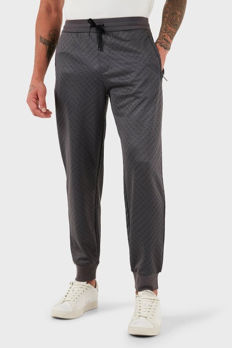 Armani Exchange Tamamen Jakarlı Relaxed Fit Lastikli Paça Jogger Erkek Pantolon XM001356 AF16259 F8039 GRİ - Armani Exchange