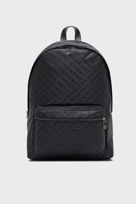 Armani Exchange Tamamı Logolu Ayarlanbilir Omuz Askılı Erkek Sırt Çantası XM001611 AF17208 UC001 SİYAH - Armani Exchange