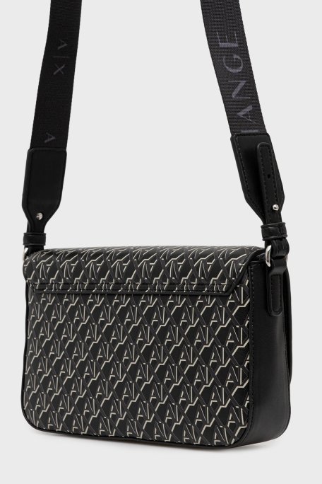 Armani Exchange Tamamı Logolu Çıkarılabilir Askılı Bayan Çanta XW001596 AF17145 MC043 SİYAH - Armani Exchange (1)