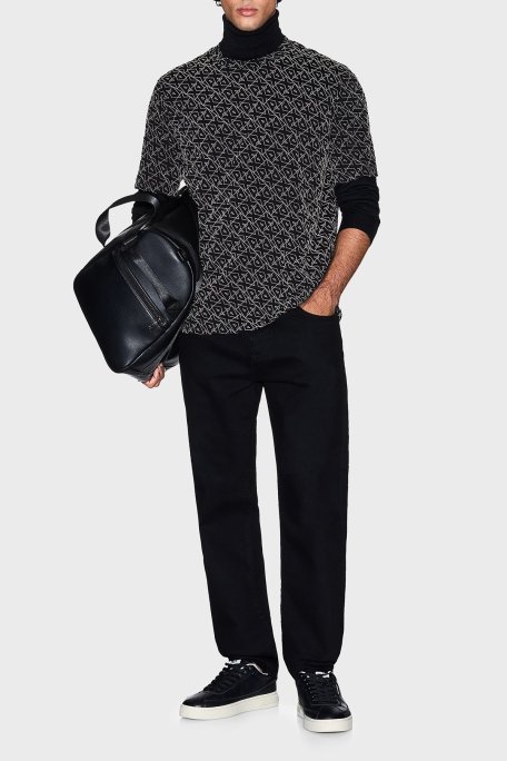 Armani Exchange Tamamı Logolu Pamuklu Regular Fit Bisiklet Yaka Erkek T Shirt XM001897 AF10356 FC196 SİYAH - Armani Exchange (1)