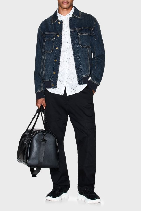 Armani Exchange Tamamı Logolu Pamuklu Regular Fit Uzun Kollu Erkek Gömlek XM001942 AF19194 F0027 BEYAZ - Armani Exchange (1)