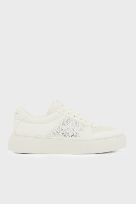 Armani Exchange Taşlı Logo Sneaker Bayan Ayakkabı XW002788 AF23057 U0011 BEYAZ - Armani Exchange