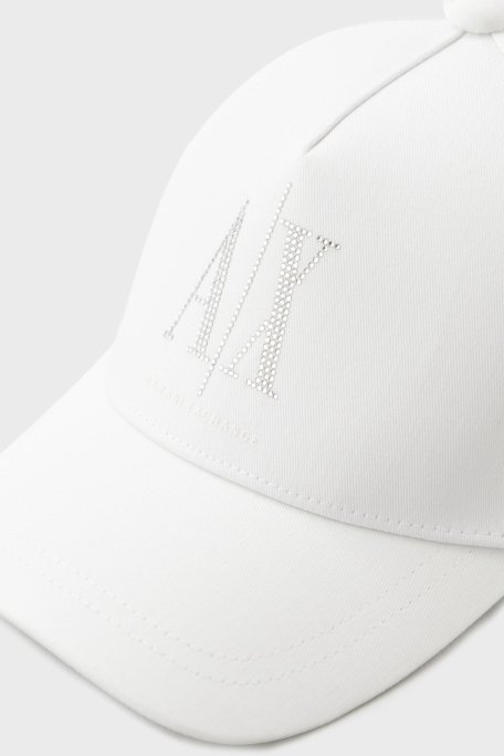 Armani Exchange Taşlı Logolu % 100 Pamuk Bayan Şapka XW000957 AF13846 U0002 BEYAZ - Armani Exchange (1)