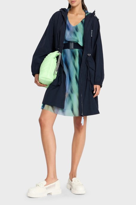 Armani Exchange V Yaka Kemerli Mini Tül Bayan Elbise 3DYA10 YN8QZ 28AC YEŞİL - Armani Exchange (1)