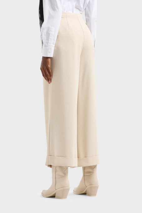 Armani Exchange Yüksek Bel Relaxed Fit Geniş Paça Bayan Pantolon 3DYP31 YN1QZ 1787 BEJ - Armani Exchange (1)