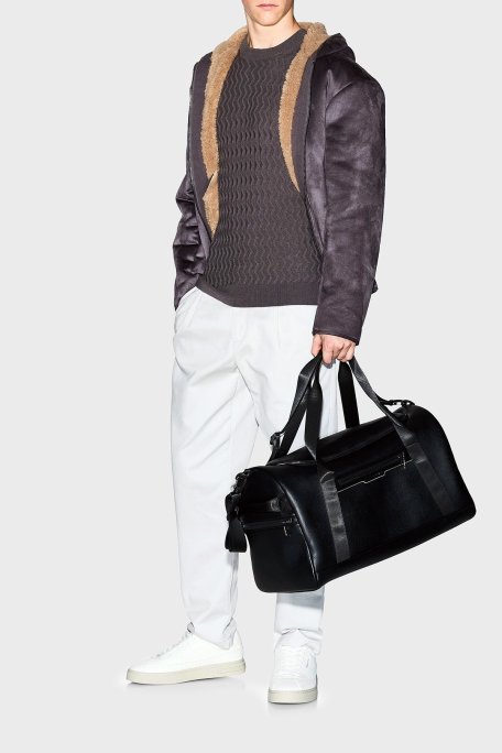 Armani Exchange Yün Karışımlı Regular Fit Bisiklet Yaka Dalgalı Dokuma Erkek Kazak XM001560 AF11982 F8034 GRİ - Armani Exchange (1)