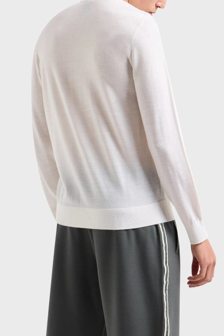 Armani Exchange Yünlü Regular Fit Bisiklet Yaka Erkek Kazak 8NZM5A ZM1YZ 1116 BEYAZ - Armani Exchange (1)