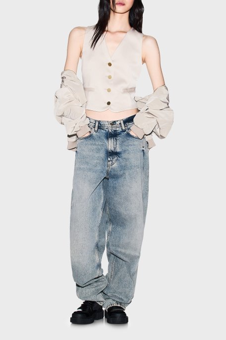 Armani Exchange Zincir Detaylı Regular Fit V Yaka Bayan Yelek XW001954 AF21553 U6223 BEJ - Armani Exchange (1)