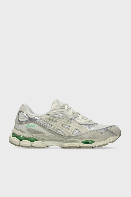 Asics Logolu Süet Detaylı Sneaker Unisex Ayakkabı 1203A383-112 KREM-GRİ - Asics