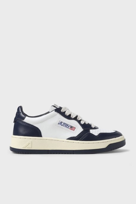 Autry Medalist Hakiki Deri Sneaker Kadın Ayakkabı AULW-WB04 BEYAZ-LACİVERT - Autry