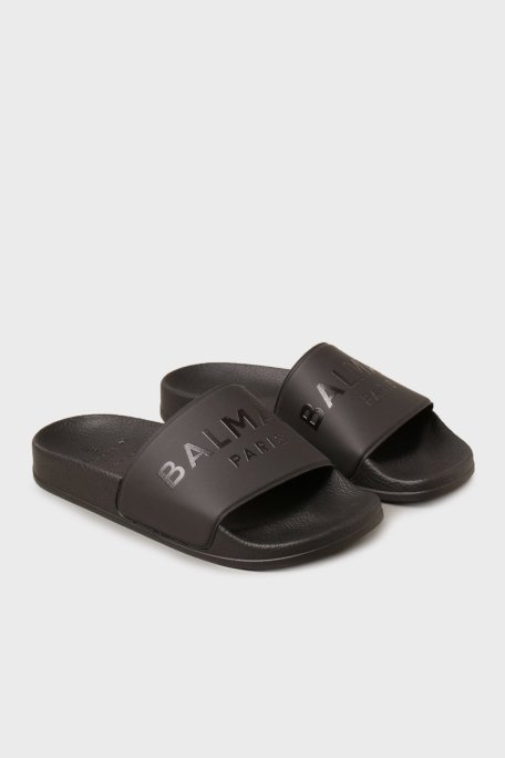 Balmain Logolu Düz Çocuk Terlik 6M0746 MX380 930 SİYAH - Balmain (1)