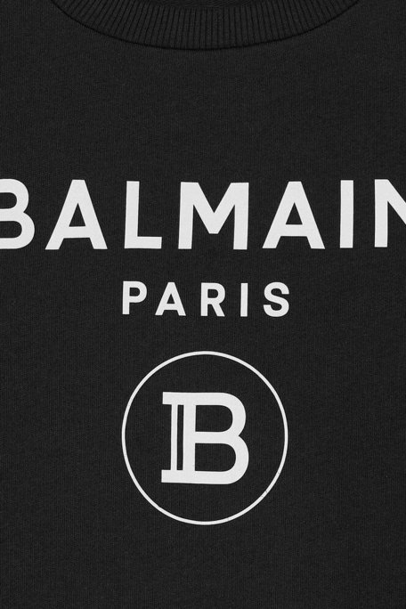 Balmain Pamuklu Bisiklet Yaka Çocuk Sweat 6M4760 MX270 930 SİYAH - Balmain (1)