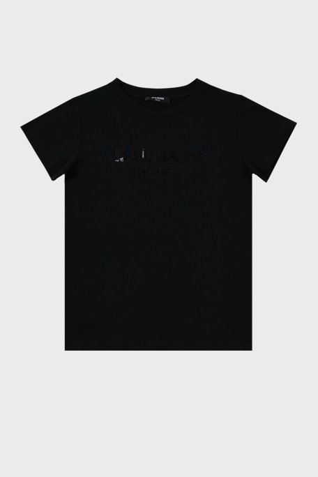 Balmain Pamuklu Bisiklet Yaka Çocuk T Shirt 6M8071 MA030 930 SİYAH - Balmain