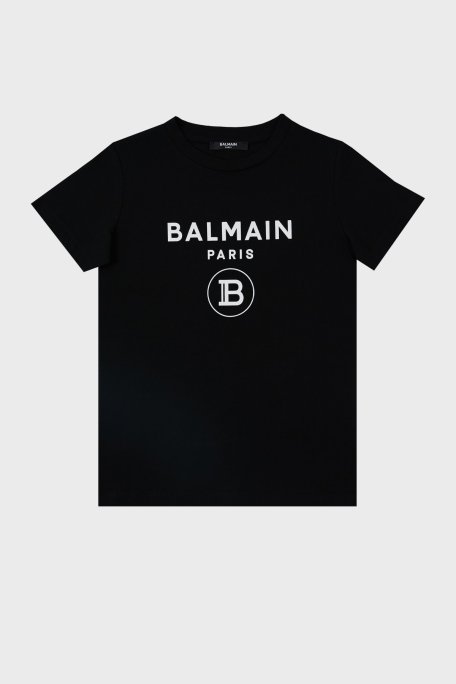 Balmain Pamuklu Bisiklet Yaka Çocuk T Shirt 6M8701 MX030 930BC SİYAH - Balmain