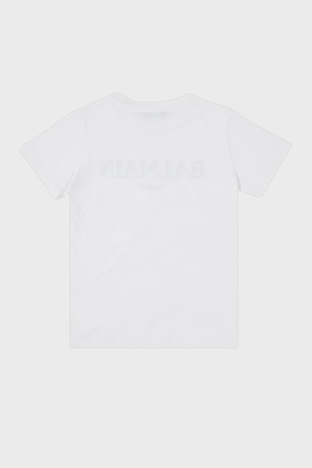 Balmain Pamuklu Bisiklet Yaka Çocuk T Shirt 6M8721 MX030 100 BEYAZ - Balmain (1)