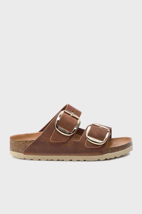 Birkenstock Arizona Big Buckle Leoi % 100 Deri Çift Bantlı Kadın Terlik 1011073 KONYAK - Birkenstock