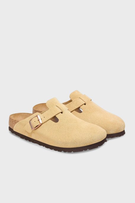 Birkenstock Boston Vl Kemer Detaylı Süet Unisex Terlik 1026164 BEJ - Birkenstock (1)