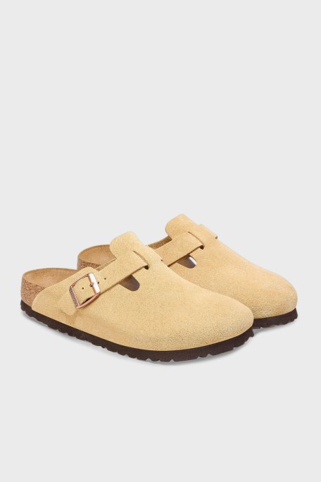 Birkenstock Boston Vl Kemer Detaylı Süet Unisex Terlik 1026164 BEJ - Birkenstock (1)