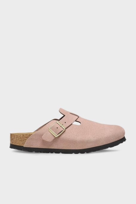 Birkenstock Boston Vl Kemer Detaylı Süet Unisex Terlik 1026171 AÇIK PEMBE - Birkenstock