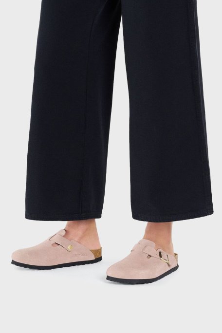 Birkenstock Boston Vl Kemer Detaylı Süet Unisex Terlik 1026171 AÇIK PEMBE - Birkenstock (1)