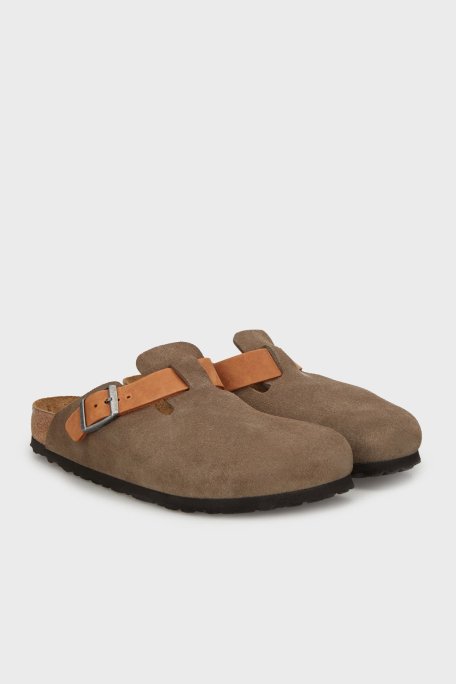 Birkenstock Boston Vl Leoi Süet Kapalı Erkek Terlik 1029193 VİZON - Birkenstock (1)