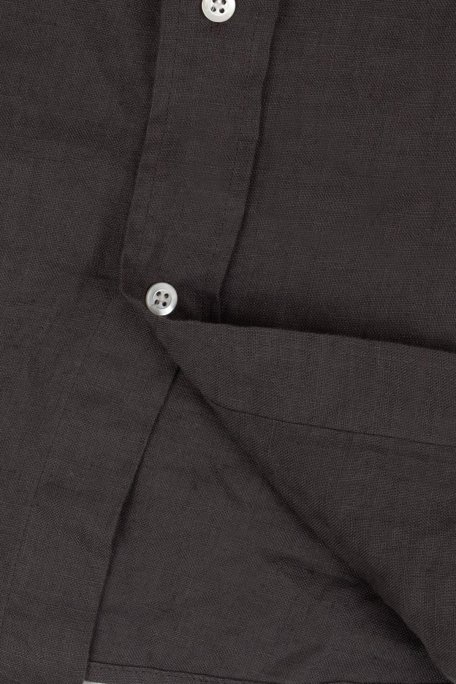 Bluemint % 100 Keten Comfort Fit Düğmeli Yaka Erkek Gömlek BM25002003MS 1175 ANTRASİT - Bluemint (1)