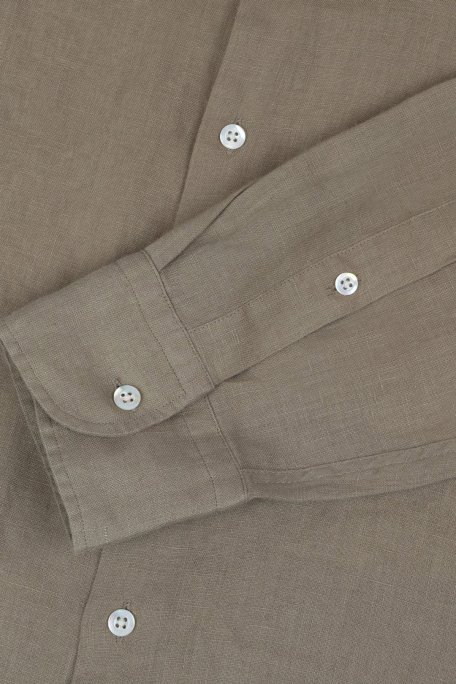 Bluemint % 100 Keten Comfort Fit Düz Yaka Erkek Gömlek BM25002092MS 836 AÇIK HAKİ - Bluemint (1)