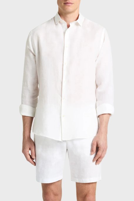 Bluemint % 100 Keten Tapered Fit Normal Bel Erkek Şort EDMUNDJOGG 112 BEYAZ - Bluemint (1)