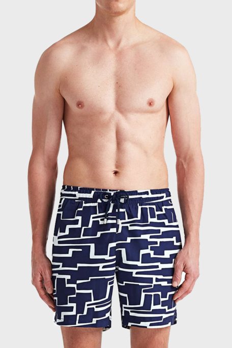 Bluemint Arthus Regular Fit Deniz Şortu Hızlı Kuruyan Erkek Mayo Short BM23003011MS 875 LACİVERT-BEYAZ - Bluemint