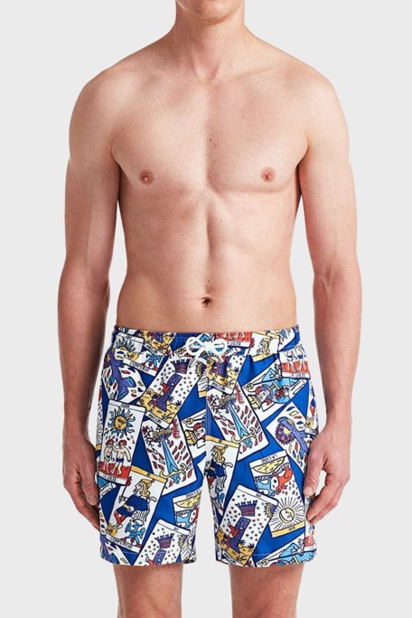 Bluemint Arthus Regular Fit Deniz Şortu Hızlı Kuruyan Erkek Mayo Short BM23003011MS 880 MAVİ-SARI - Bluemint