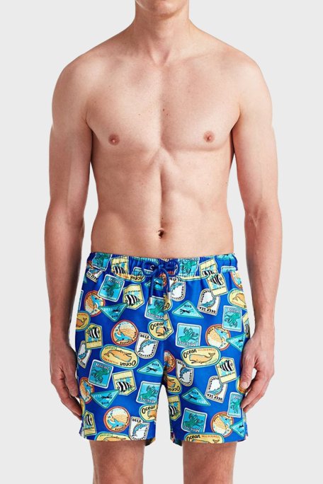 Bluemint Arthus Regular Fit Deniz Şortu Hızlı Kuruyan Erkek Mayo Short BM23003011MS 889 MAVİ-SARI - Bluemint