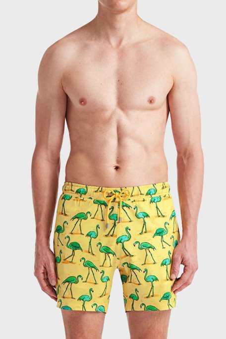 Bluemint Arthus Stretch Regular Fit Deniz Şortu Hızlı Kuruyan Erkek Mayo Short BM23003131MS 930 SARI-YEŞİL - Bluemint