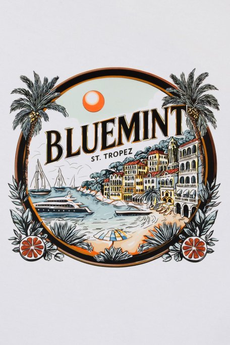 Bluemint Baskılı % 100 Pamuk Relaxed Fit Bisiklet Yaka Erkek T Shirt BM25001568MS 1203 BEYAZ - Bluemint (1)