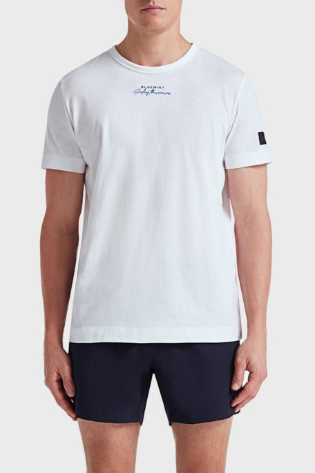 Bluemint Baskılı Bisiklet Yaka Pamuklu Custom Fit Ricci Erkek T Shirt BM23001199MS 952 BEYAZ - Bluemint