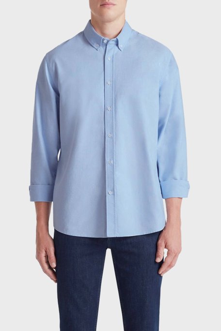 Bluemint Bm Oxford % 100 Pamuk Comfort Fit Düğmeli Yaka Erkek Gömlek BM24002273MW 197 MAVİ - Bluemint