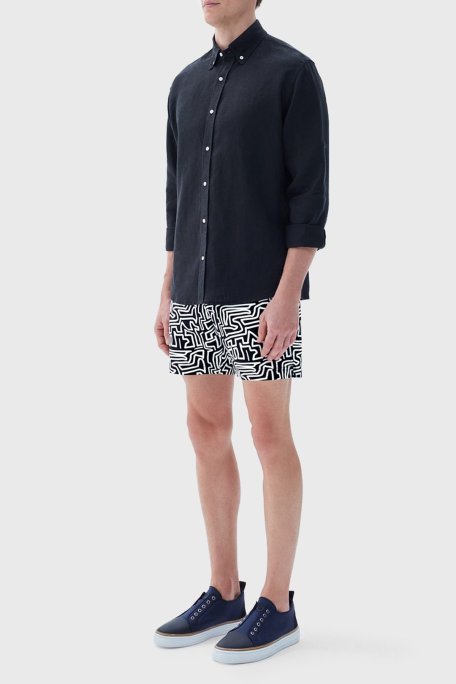 Bluemint Bond Tailored Fit Deniz Şortu Hızlı Kuruyan Erkek Mayo Short BM22003012MS 787 SİYAH-BEYAZ - Bluemint (1)