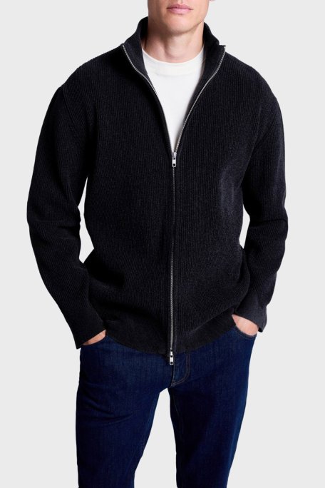 Bluemint Brian Comfort Fit Dik Yaka Fermuarlı Fitilli Erkek Hırka BM25020676MW 155 LACİVERT - Bluemint