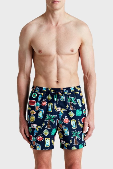 Bluemint Cepli Deniz Şortu Hızlı Kuruyan Erkek Mayo Short BM24003011MS 1042 LACİVERT - Bluemint