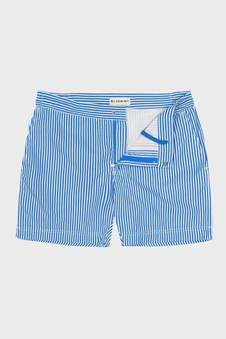 Bluemint Çizgili Hızlı Kuruyan Erkek Deniz Şortu BOND 270 LACİVERT-BEYAZ - Bluemint (1)