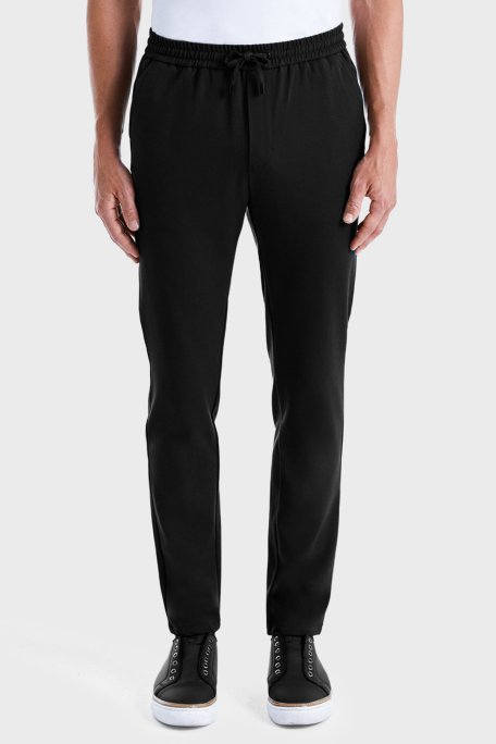 Bluemint Comfort Fit Belden Bağlamalı Düz Paça Jogger Erkek Pantolon BM25009160MW 111 SİYAH - Bluemint