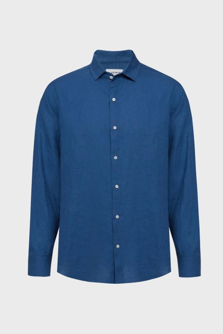 Bluemint Comfort Fit Klasik Yaka Uzun Kollu Keten Erkek Gömlek LUCA 1173 KOYU MAVİ - Bluemint (1)