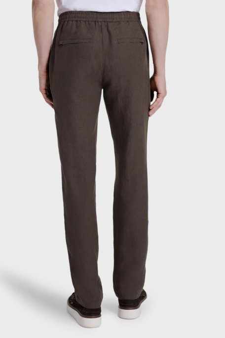 Bluemint Comfort Normal Bel Daralan Paça Keten Jogger Erkek Pantolon EDANJOGG 1327 KAHVE - Bluemint (1)