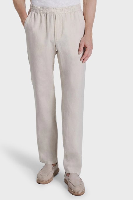 Bluemint Comfort Normal Bel Daralan Paça Keten Jogger Erkek Pantolon EDANJOGG 1328 BEJ - Bluemint