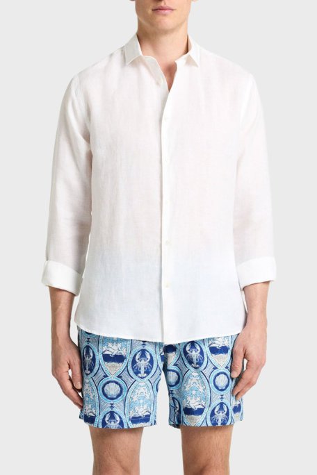 Bluemint Desenli File Astarlı Regular Fit Hızlı Kuruyan Cepli Erkek Mayo Short BM25003011MS 1163 BEYAZ-MAVİ - Bluemint (1)