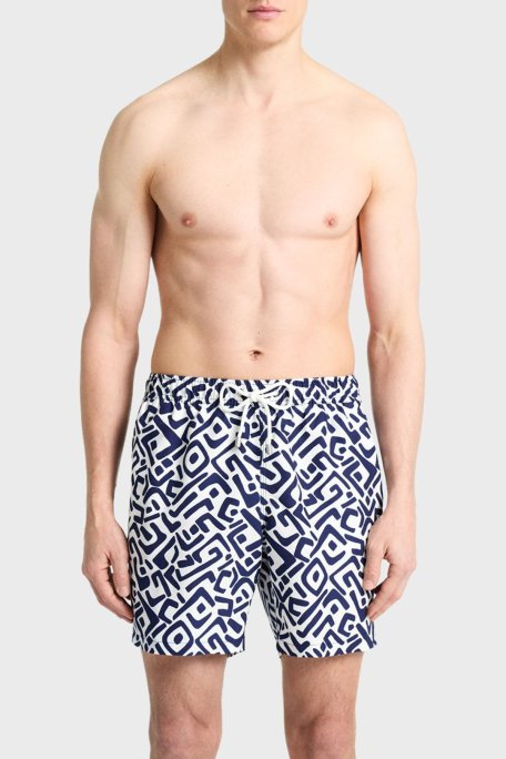 Bluemint Desenli File Astarlı Regular Fit Hızlı Kuruyan Cepli Erkek Mayo Short BM25003011MS 1169 LACİVERT - Bluemint