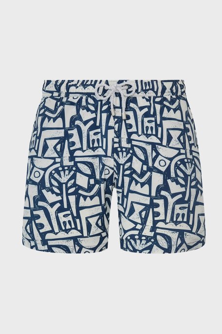 Bluemint Desenli Hızlı Kuruyan Erkek Deniz Şortu ARTHUSSTRE1 317 LACİVERT - Bluemint (1)