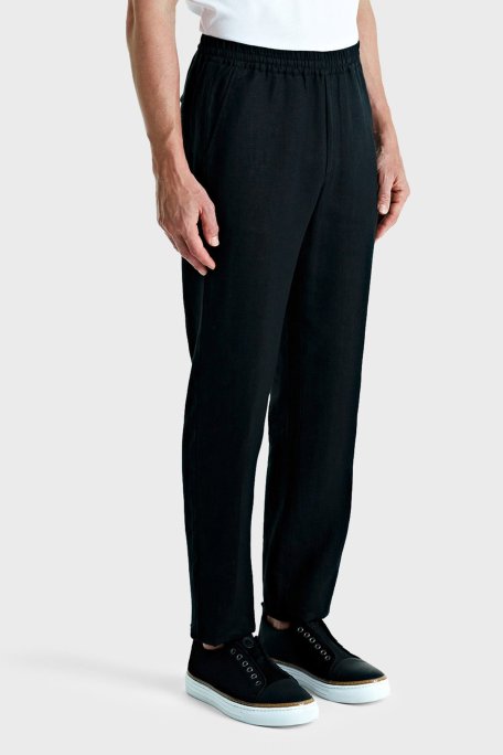 Bluemint Edan % 100 Keten Comfort Fit Jogger Erkek Pantolon BM24009296MS 111 SİYAH - Bluemint