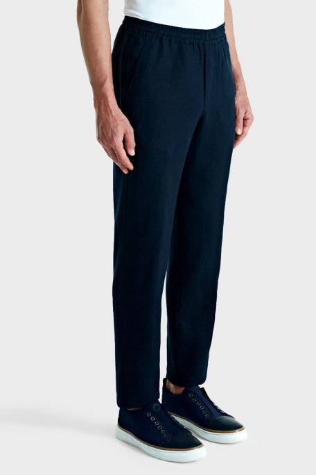 Bluemint Edan % 100 Keten Comfort Fit Jogger Erkek Pantolon BM24009296MS 155 LACİVERT - Bluemint (1)