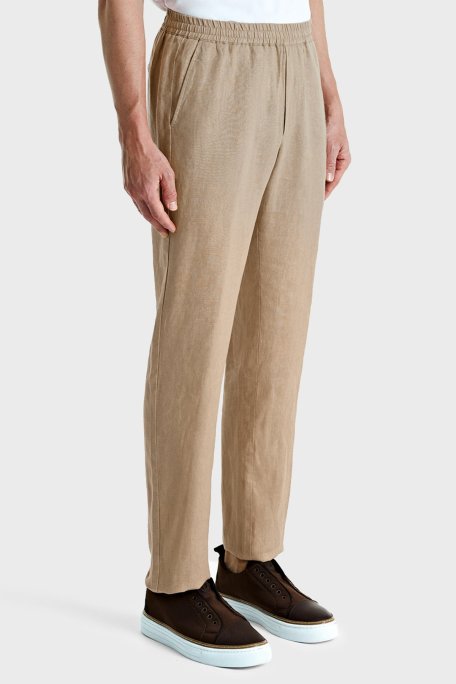 Bluemint Edan % 100 Keten Comfort Fit Jogger Erkek Pantolon BM24009296MS 214 CAMEL - Bluemint (1)